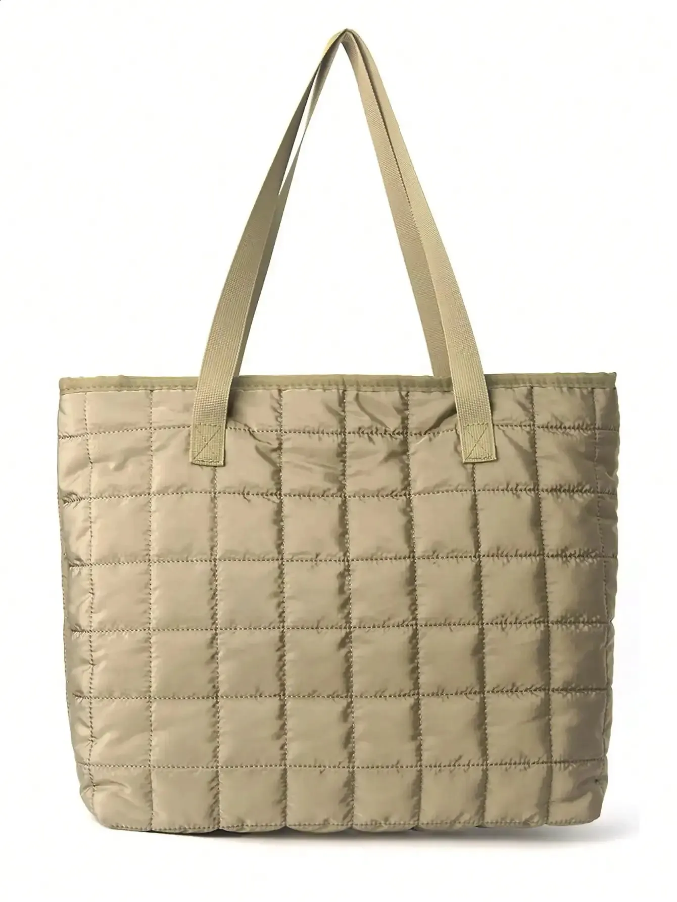 1 Stück Damen Lässige Karierte Gesteppte Handtasche Mit Großer Kapazität Umhängetasche Geeignet Für Den Täglichen Gebrauch In Der Schule Im Freien Auf Reisen 240819_voghion.com