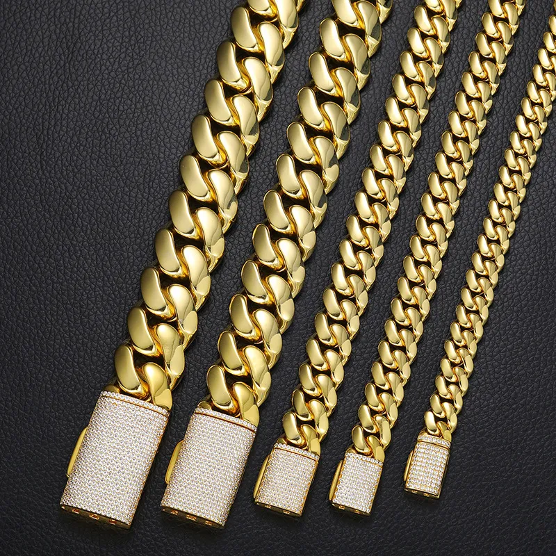 12mm-20mm Hip Hop Schwere große Miami Cuban K Kette Herren Halskette Echt vergoldet TopBg 5A Zirkon Verschluss Herrenschmuck_voghion.com