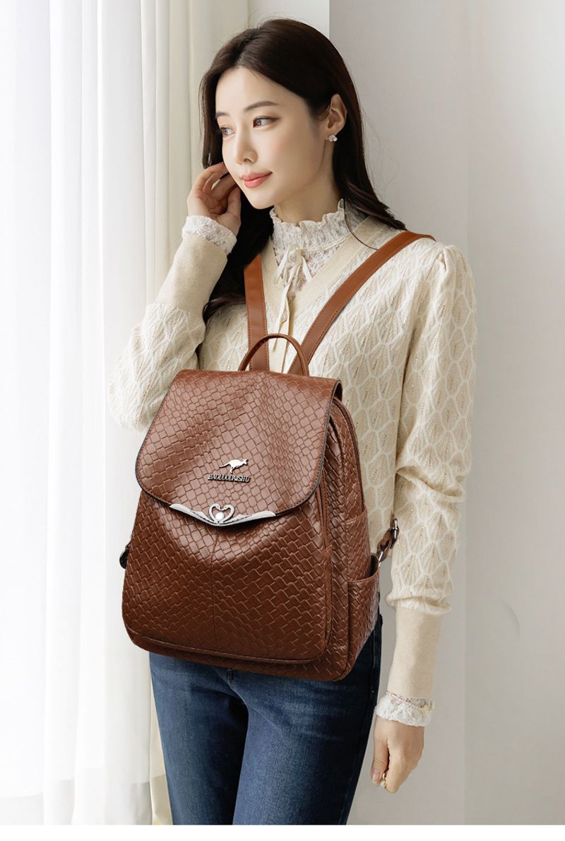 Frauen gewebte Muster Damen Rucksack weichem Leder Mehrzweck mittleren Alters Frauen Mutter Tasche Großhandel_voghion.com