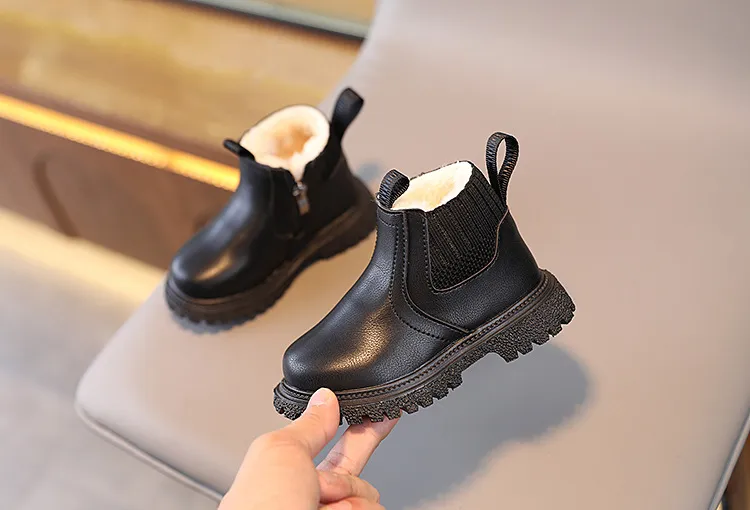 Botas de nieve Happysteps de piel sintética para bebé, muy cálidas, para otoño e invierno, para niño y niña, talla 38-44_voghion.com