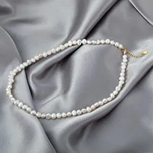 Freshwater Pearl Choker Necklace Natural Baroque Pendant Women_voghion.com