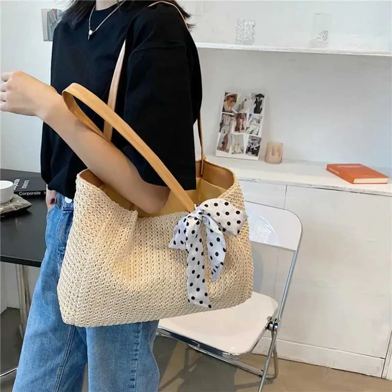 Damen Strohtasche Als Große Schultertasche Für Den Sommer Strand_voghion.com