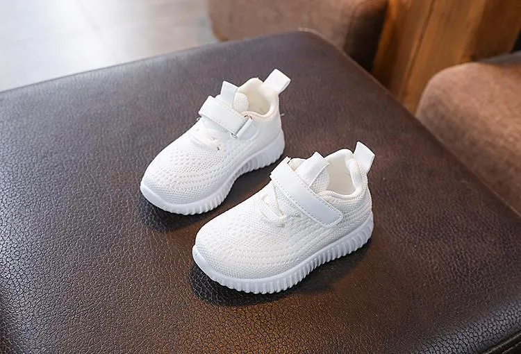 Scarpe da tennis per bambini piccoli, da infilare, per ragazze e ragazzi, sportive, da corsa, in rete con suola morbida, per bambini, rosa, nero, bianco_voghion.com