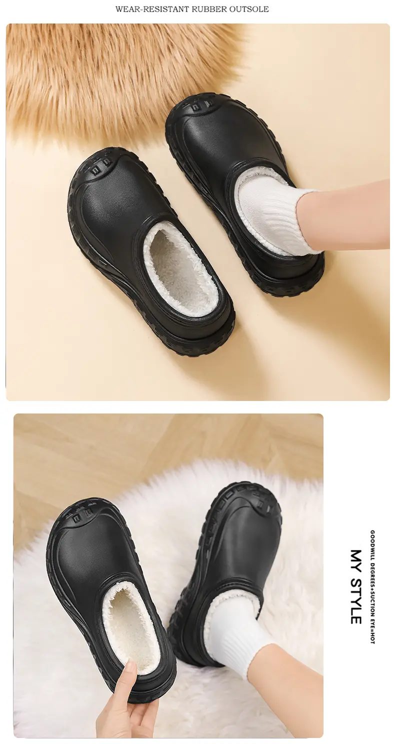 Winter Men's And Women's Waterproof Cotton Shoes, Velvet Warm Outer Wear Cotton Slippers Casual_voghion.com