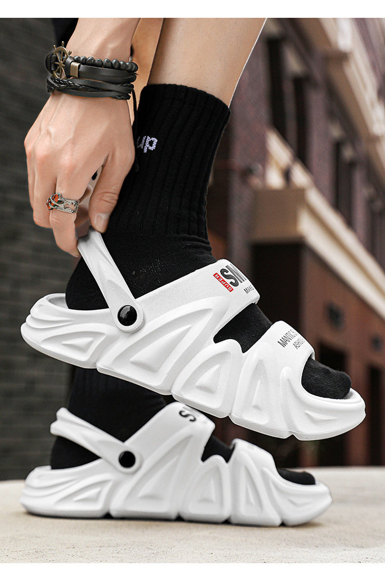 2024 Sommer Herren One Line Füße Stepping Outdoor Große Strandschuhe Live-Streaming Hausschuhe_voghion.com
