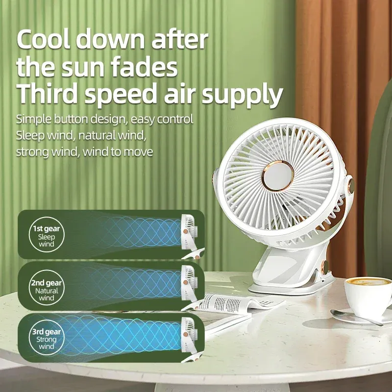 FOGOMOVE 8000mAh Camping Rechargeable Desktop Portable Air Circulator Wireless Ceiling Electric With LED Light Clip-on Home Fan_voghion.com