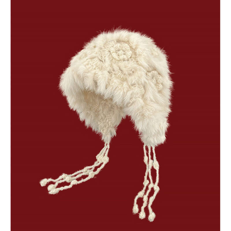2024 New Rabbit Fur Knitted Woolen For Women's Autumn And Winter Atmosphere, Taking Pictures To Keep Warm,_voghion.com