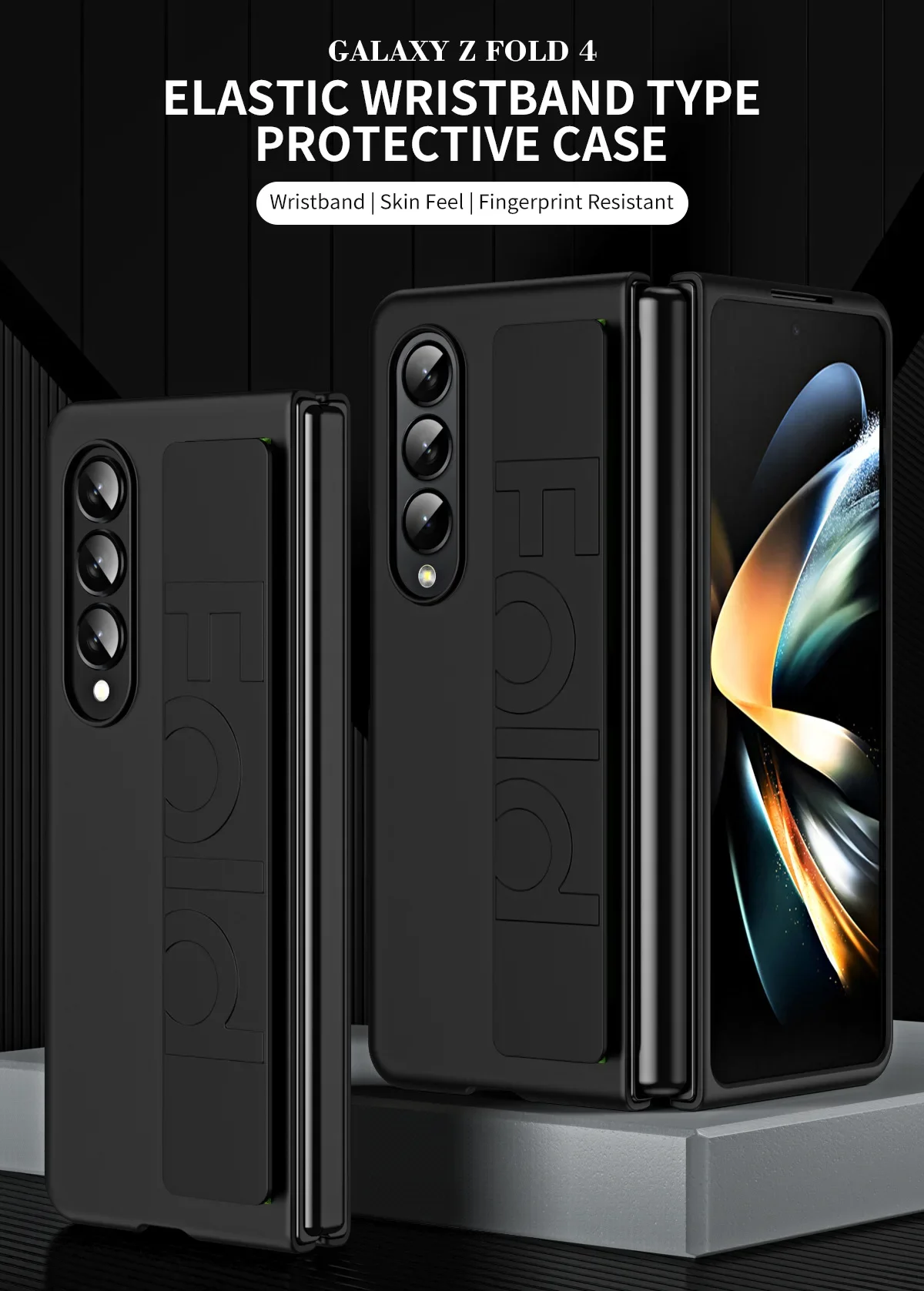 For Samsung Galaxy Z Fold5 5 4 3 2 5G Case High Strong Quality Silicone Grip Handle Fold Protector Cover_voghion.com