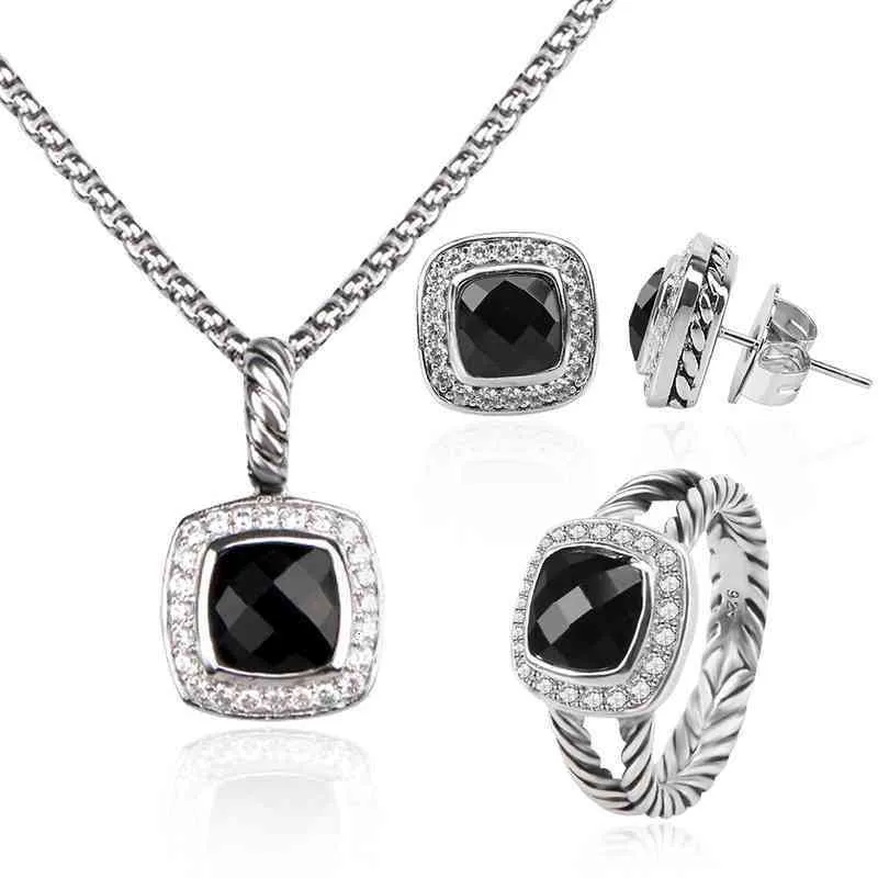 și cercei colier la modă set granat designer bijuterii cu diamante Stud femei nuntă petrecere_voghion.com