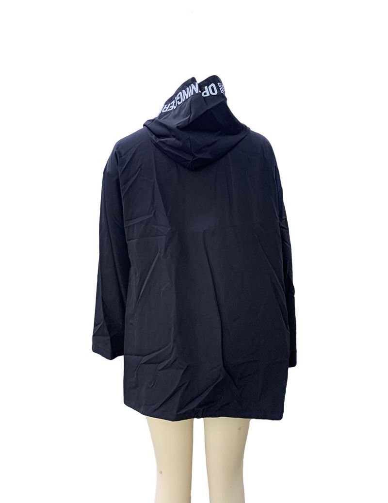 Women's Clothing autumn and winter women's casual loose hooded zipper raincoat cloth windbreaker jacket_voghion.com