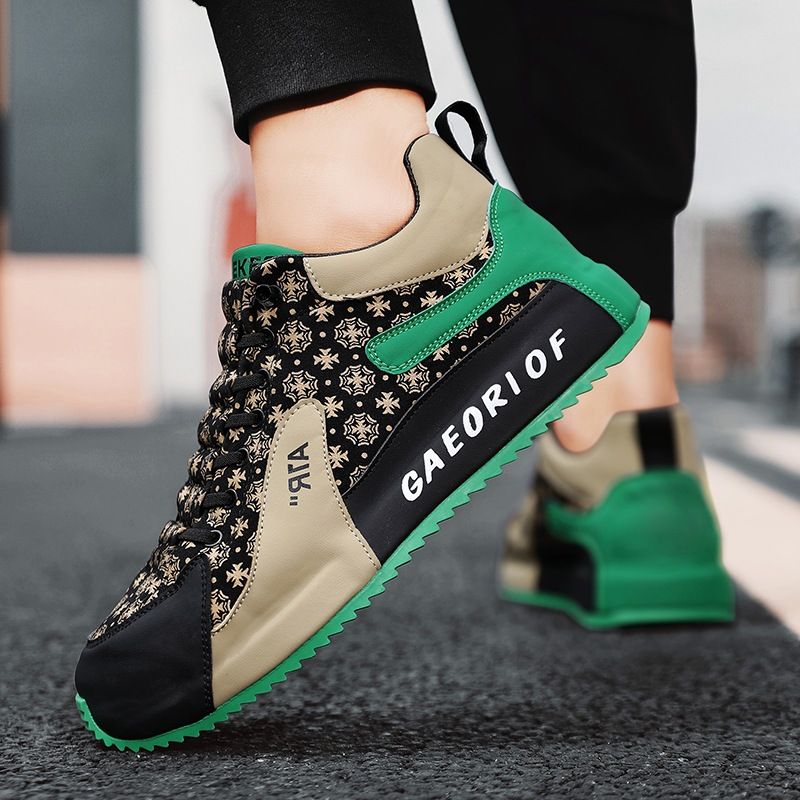 Men's Spring 2024 New Versatile Casual Board With One Step Anti Slip Thick Sole Sports Black Trendy Shoes_desvips.com