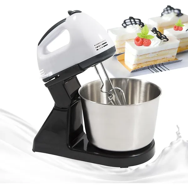 Electric Hand Mixer With Bowl And Stand For Kitchen Baking_voghion.com