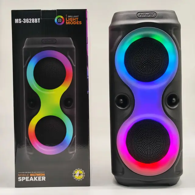 Columna inalámbrica ig Power Stereo LED portátil luetooth 5.2 altavoz doble subwoofer ass altavoces de fiesta Karaoke familiar_voghion.com