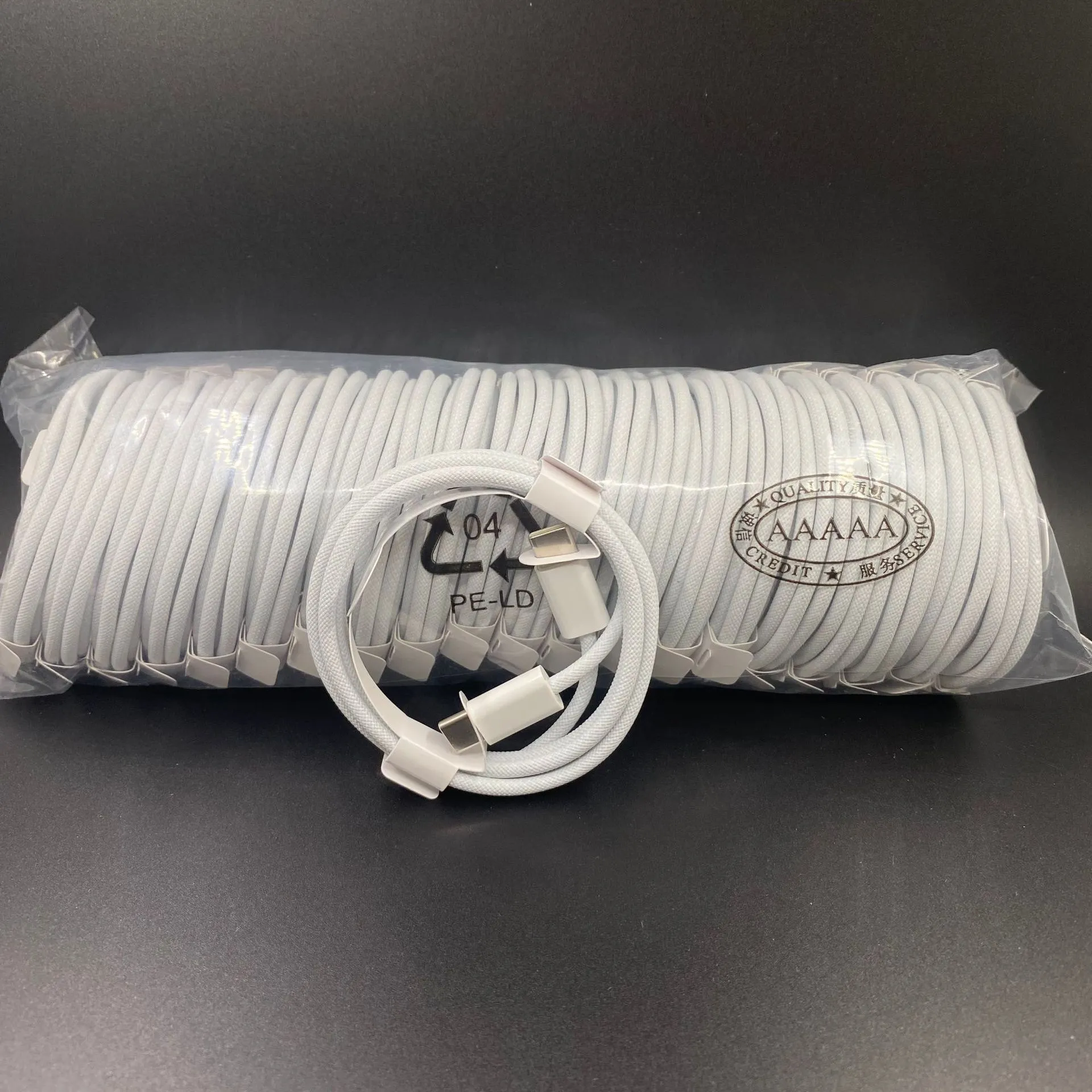 Cavo dati di ricarica rapida USB-C a tipo C PD 30 W, 500 pezzi da 1 m, 1,5 m, 2 m, cavo di ricarica intrecciato in TPE per iPhone 16, 15, Samsung_voghion.com