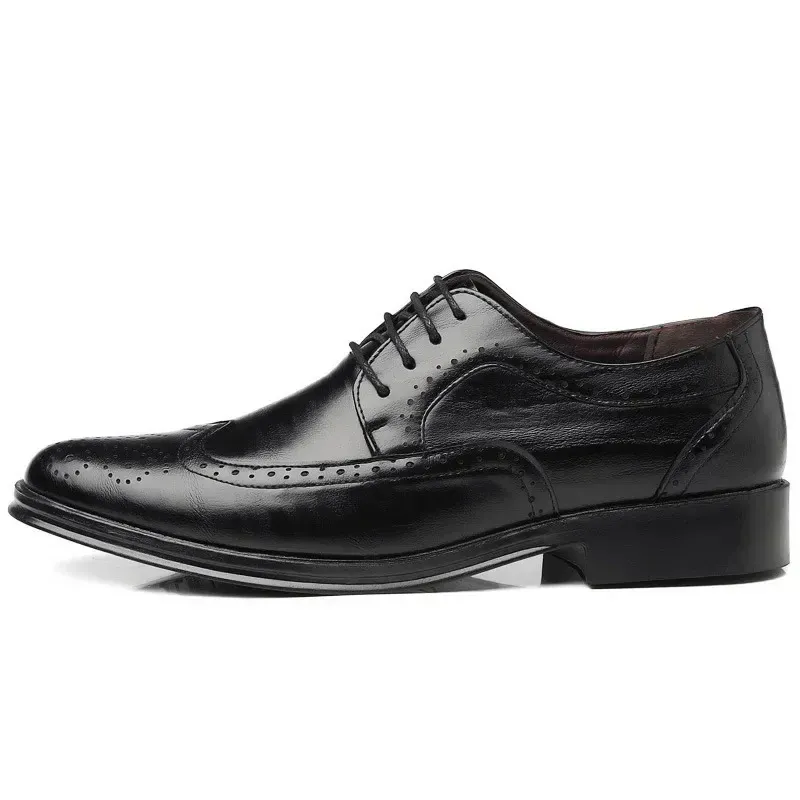 Oxford Echt Kalfsleer Brogue Jurk Klassieke Zakelijke Formele Schoenen Man Handgemaakt Heren 240607_voghion.com