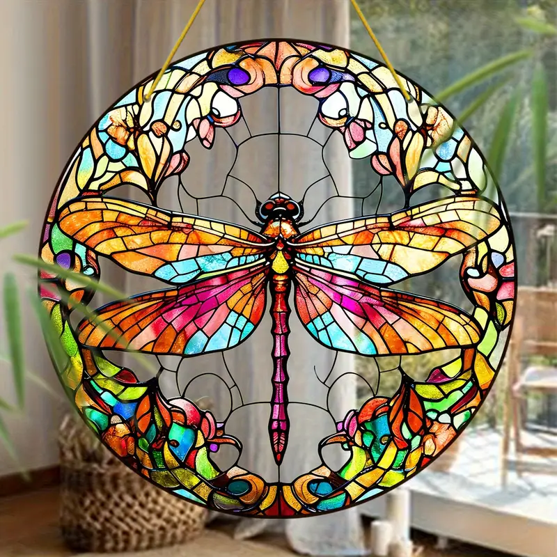Zarter Sonnenfänger in Libellenform – 20 cm doppelseitige Acrylkunst. Sommerlicher Gartenzauber für die Veranda oder eine aufmerksame Überraschung zur Einweihungsparty._voghion.com
