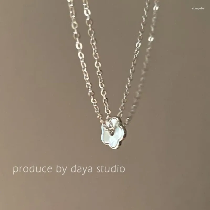 Pendant Necklaces Double-layer Flower Chokers Chains For Girl_voghion.com