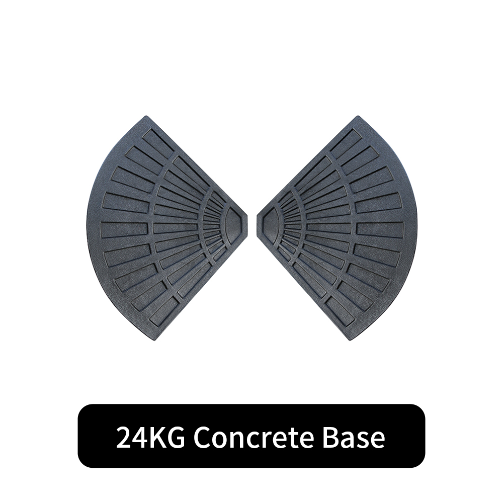3M Garden Patio LED Banana Parasol Cantilever Umbrella Sun Shade Canopy Base_voghion.com