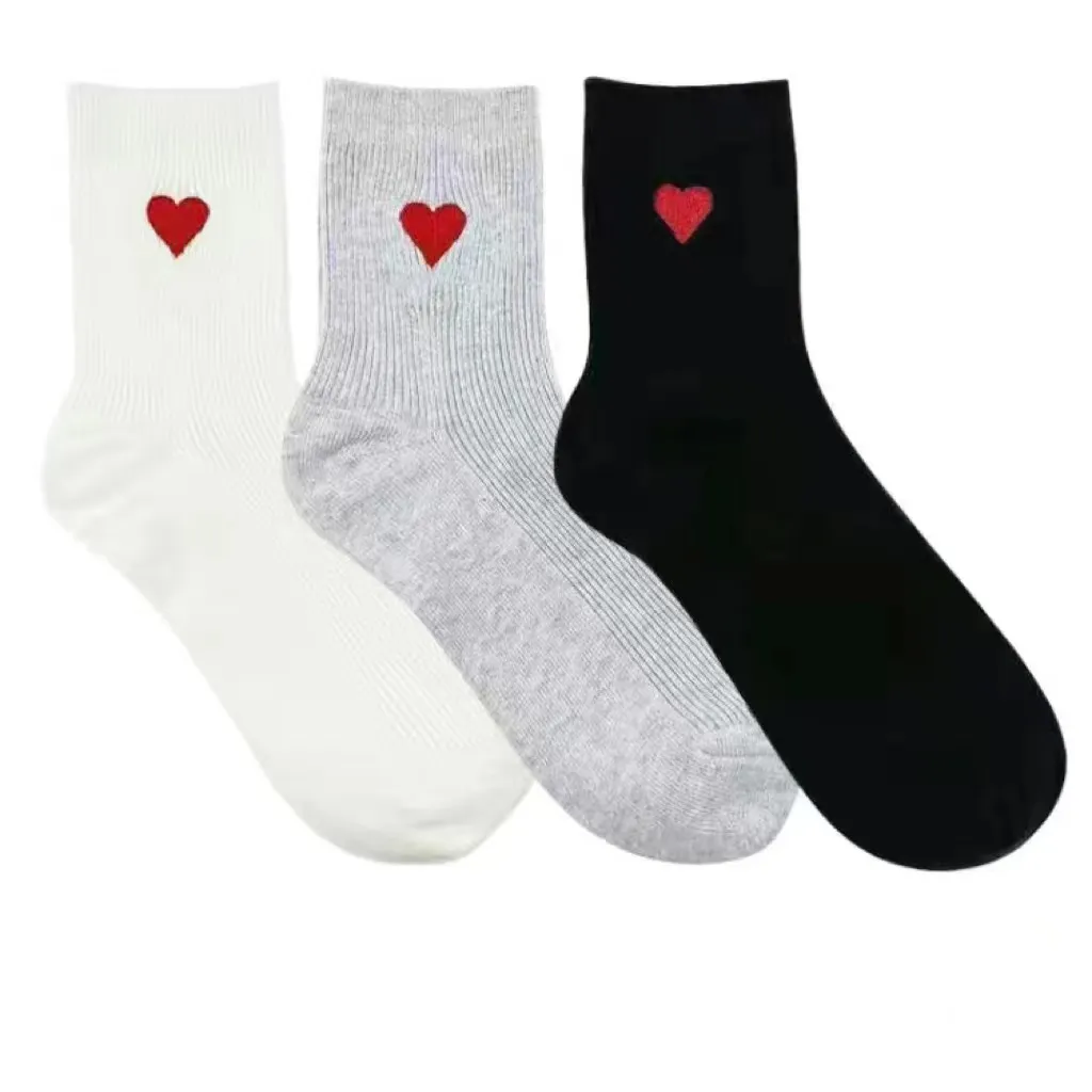 Clássico masculino bordado uma letra tubo curto estilo piano algodão outono inverno meias para homens e mulheres_voghion.com