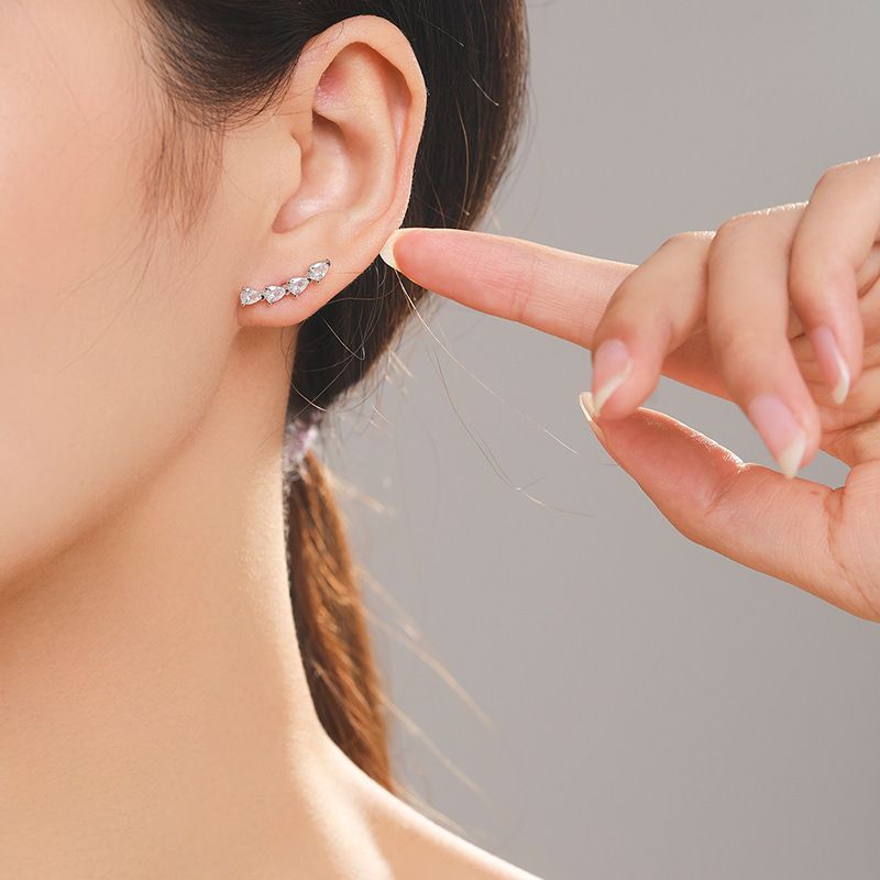 Zircon Stud Earrings For Women Elegant 925 Silver Wedding Party Gift_voghion.com