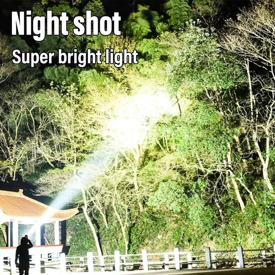 Powerful Solar Led Searchlight Rechargeable Torch For Camping_voghion.com