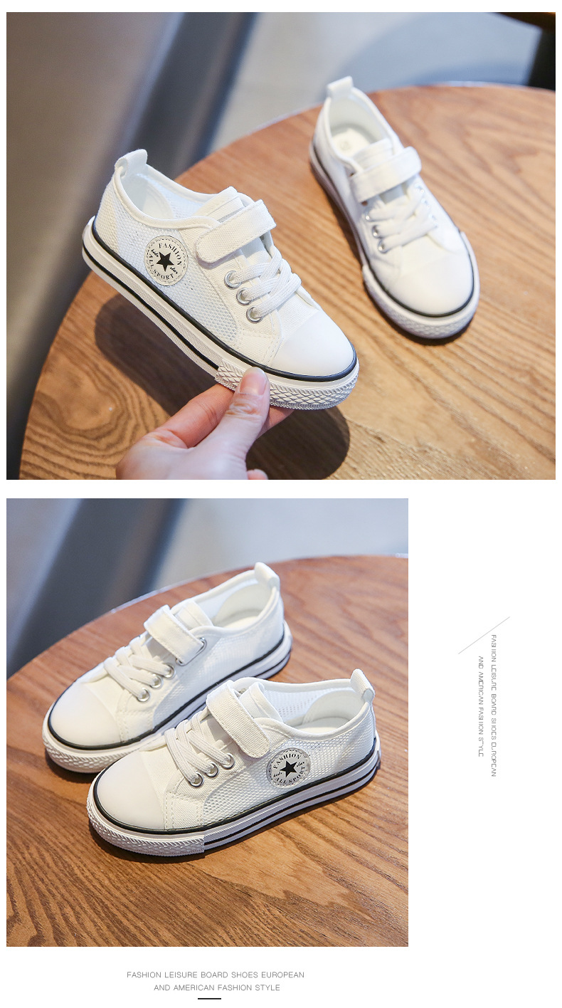 Sandali estivi per bambini 2024 e bambine, traspiranti, in tela cava, a rete, con suola morbida, scarpe bianche_voghion.com