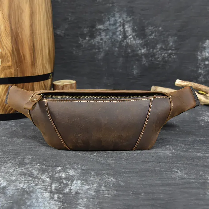 Herren Brusttaschen Crossbody Schulter Mann Männliche Leder Taille Pack SG Tasche Für Outdoor-Sport Gürteltasche Klein 240924_voghion.com