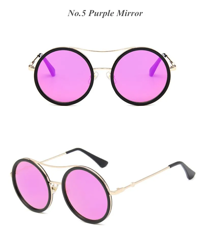 All'ingrosso-REALSTAR Brand Bee Occhiali da sole Donna Round Designer Rosso Verde Occhiali a specchio Donna 2018 Moda Retro Shades_voghion.com