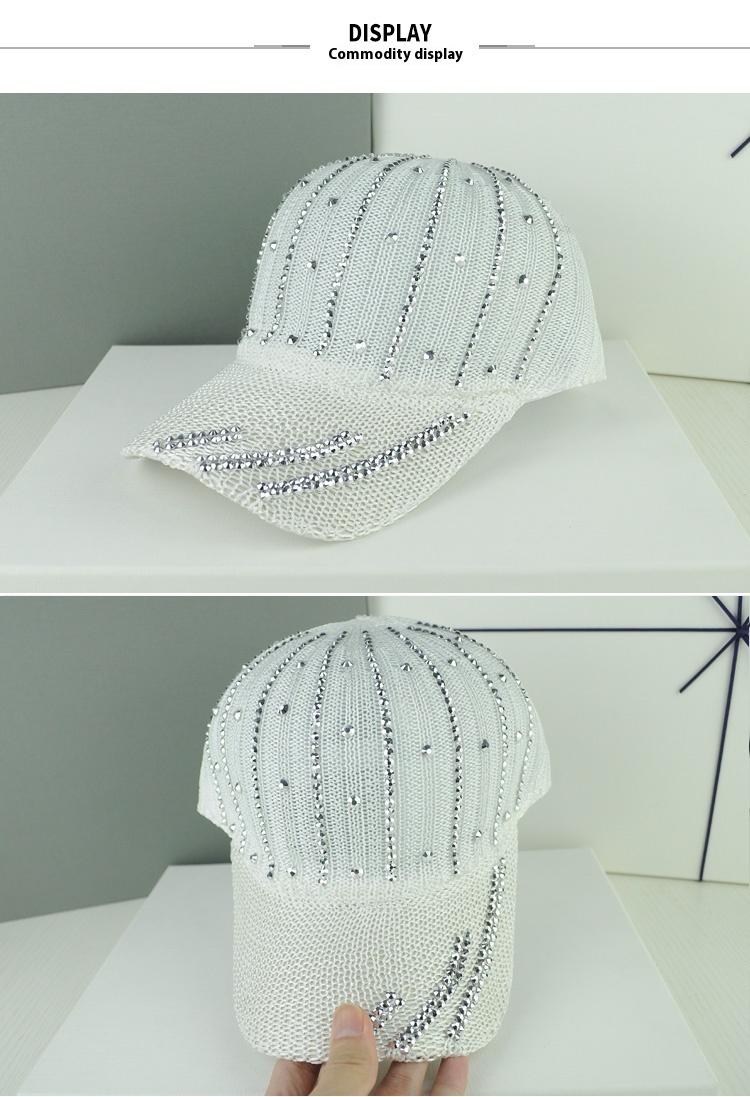 Atmungsaktive Damen Baseballkappe Mit Strass Für Den Sommer_voghion.com