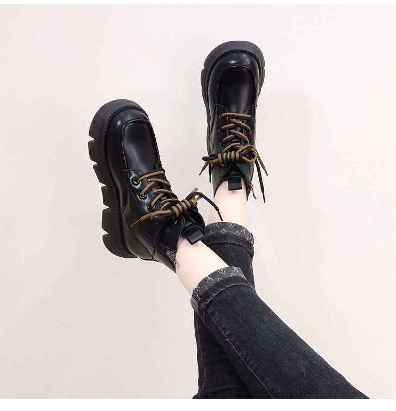 Big cotton shoes integrated fur leather, wool snow for women in autumn winter, new style with plush and thickened Martin_voghion.com