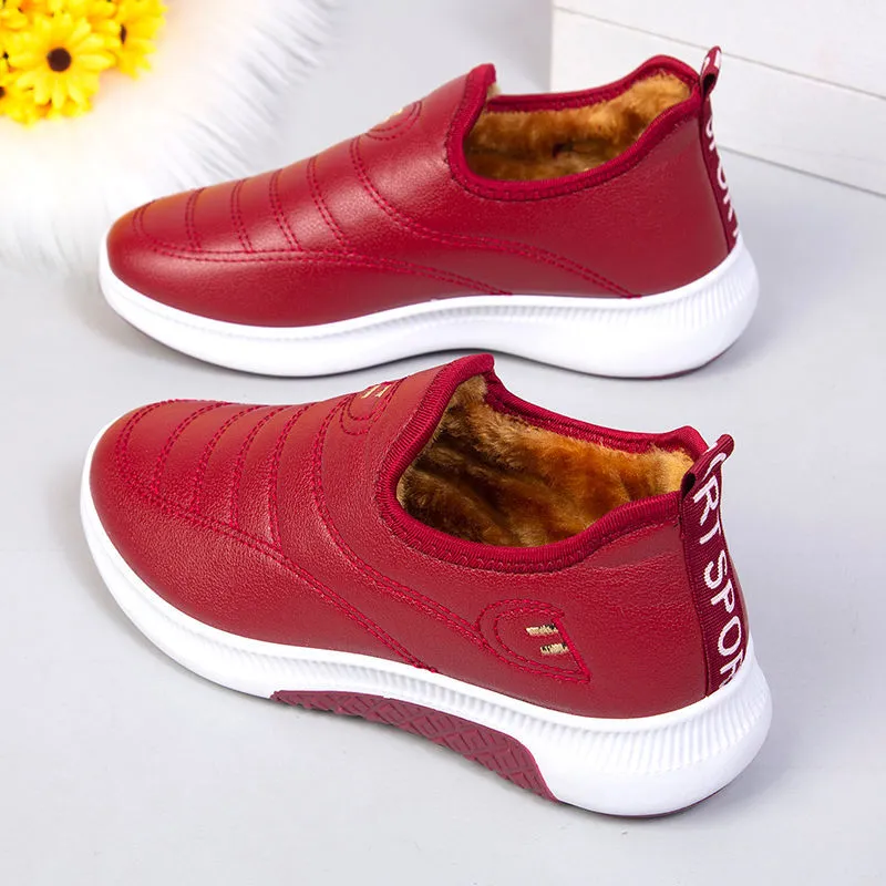 Snow Warm Plush Fur Ankle Boots Winter Female Slip On Flat Casual Shoes Waterproof Women Sneakers_voghion.com