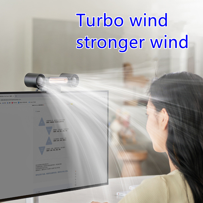 Portable Air Conditioner Bladeless USB Rechargeable Electric Fan Strong Hanging Screen Quiet Fan For Home Office Computer Desk_voghion.com