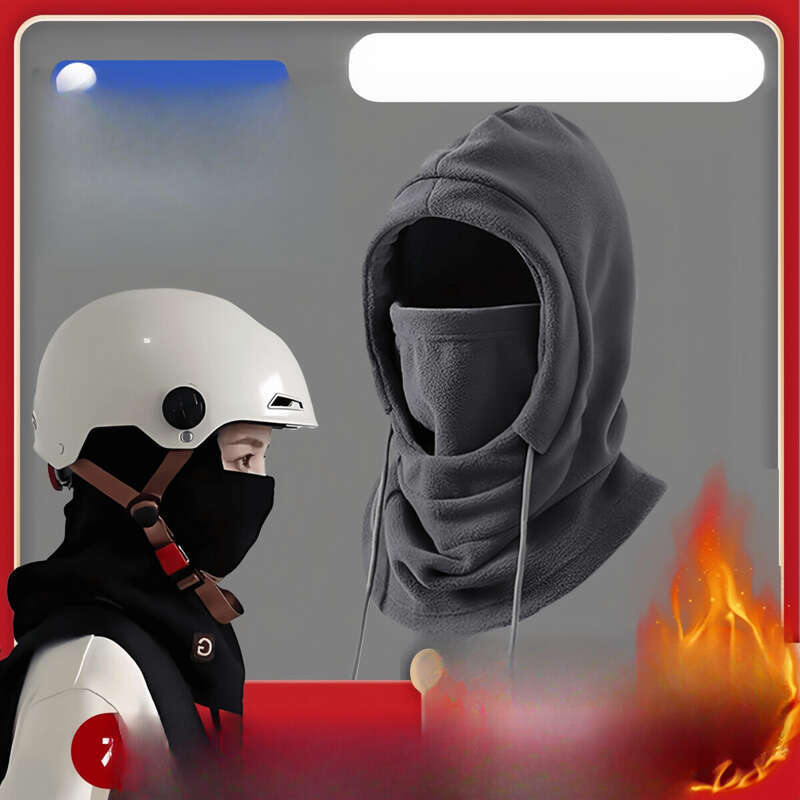 Fahrradmütze, warme Wintermaske für kaltes Gesicht, dicker einteiliger Fleece-Schal, staubdichte Frostschutzohren_voghion.com