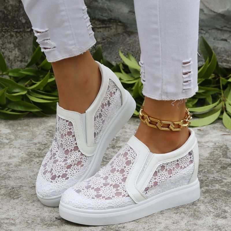 Ein Fuß S mit atmungsaktivem Mesh glänzend Dia dicke Sohle weiß Frühling und Sommer neue einzelne Schuhe für_voghion.com