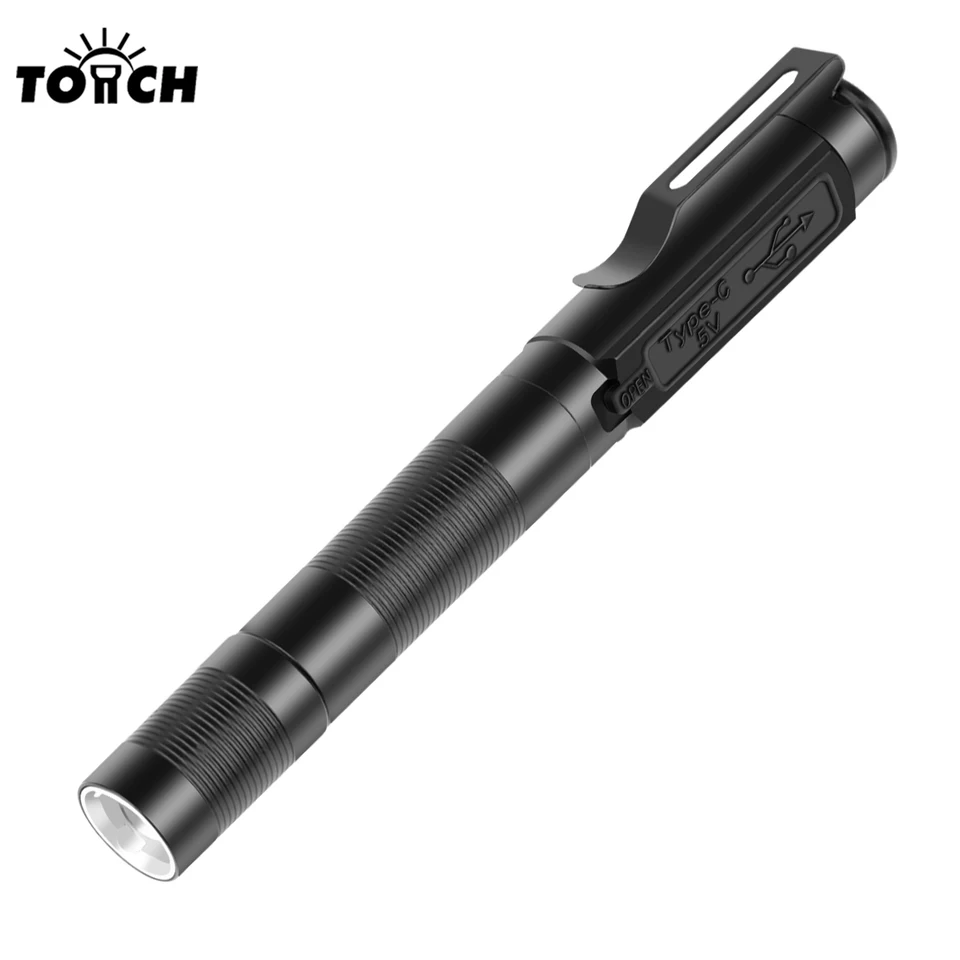 Usb Rechargeable Led Penlight Waterproof Zoomable Pocket Torch_voghion.com