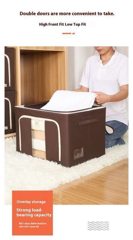 Cutie de depozitare ecologică pentru organizator, pânză Oxford impermeabilă, cadru pliabil din oțel, haine de mutat._voghion.com