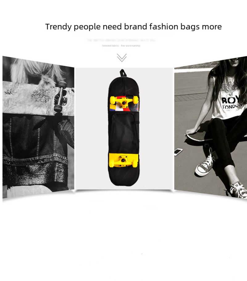 Single-shoulder Double Four-wheel Skateboard Multifunctional Satchel Scratch Board Backpack Bag_voghion.com