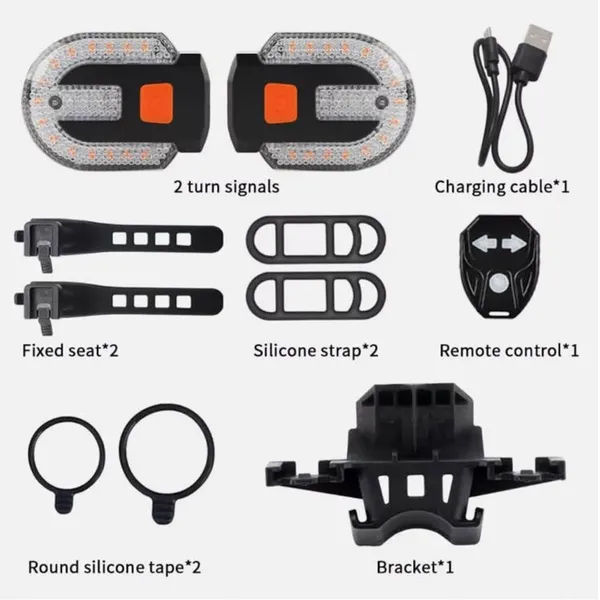 Fanale posteriore a LED per bicicletta con telecomando, 5 modalità, USB, impermeabile IPX5._voghion.com
