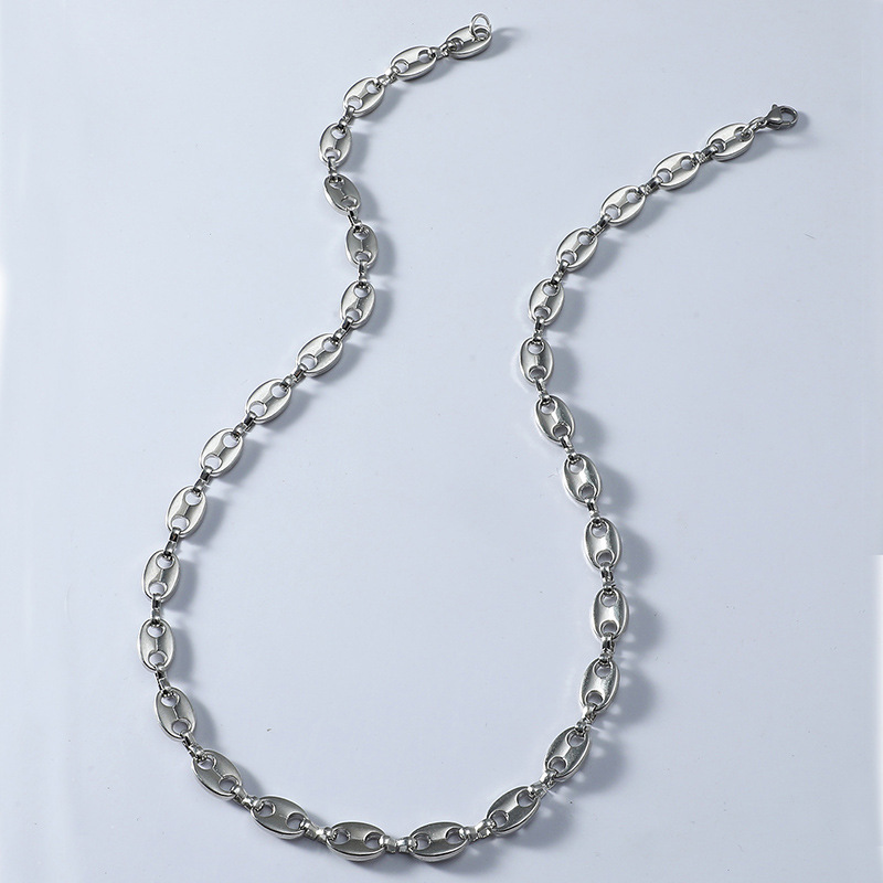 Coffee Bean Chain Bracelet Set Men Women Pig Nose Necklace Hip Hop Personality Charm Jewelry Factory Wholesale