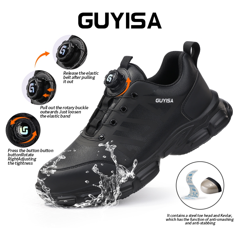 Zapatos de seguridad GUYISA, botas con punta de acero, resistentes al desgaste, transpirables, antigolpes y antiperforación, CN 37-45 3117N_voghion.com