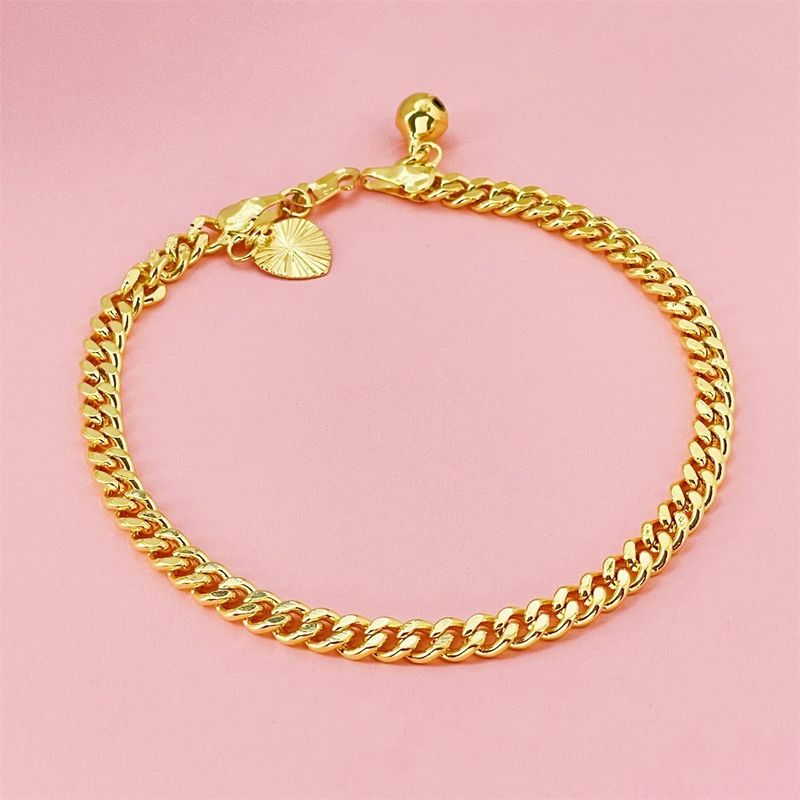 Braccialetto laterale placcato oro 4MM alla moda_voghion.com