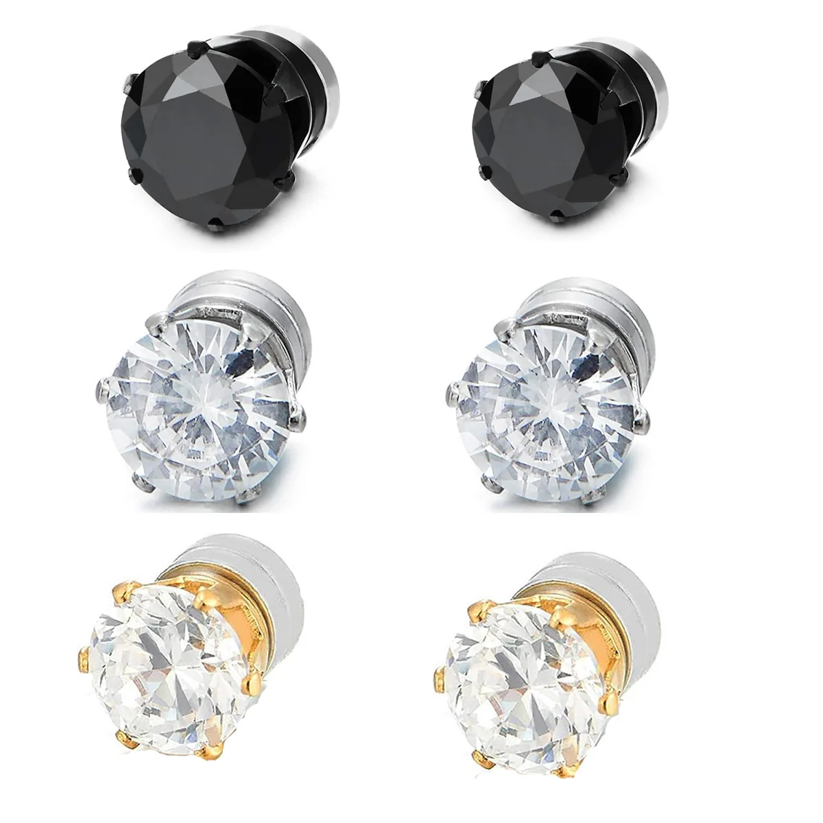 Pairs Zircon Stud Earring For Men Stainless Steel Women Crystal Earring Stud Boy Girls Mini Stud Earring Piercing Jewelry Gift