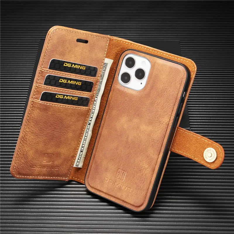 Detachable Magnetic Leather Phone Case for IPhone 15 12 13 11 14 Pro Max XS XR X SE 2022 8 7 Plus Wallet Card Holder_voghion.com