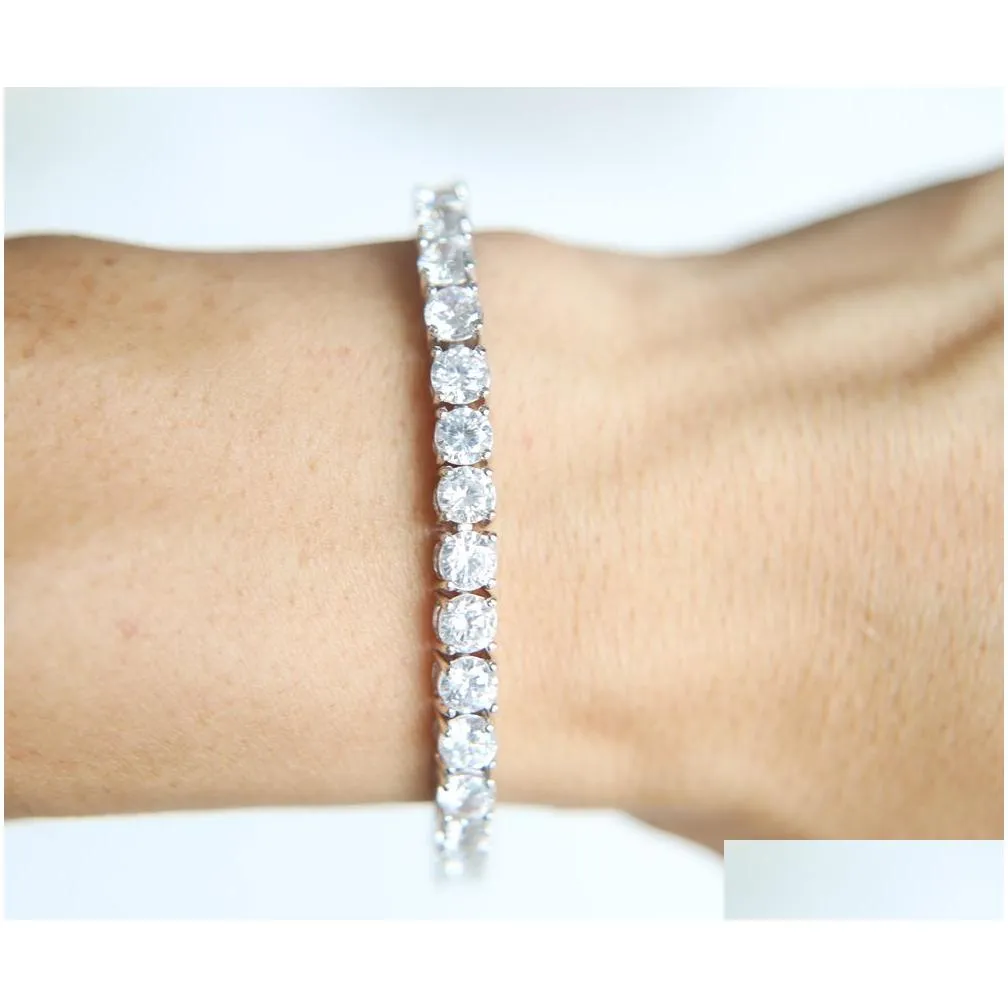 Bracciale tennis con zirconi e perline charm per uomo e donna_voghion.com