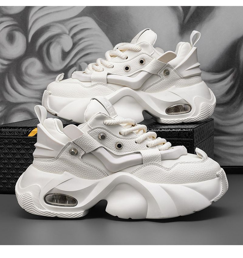 2024 Malé bílé boty Black Knight Nové boty s větruodolnou silnou podrážkou Inner Elevation Casual Work Daddy Shoes_voghion.com