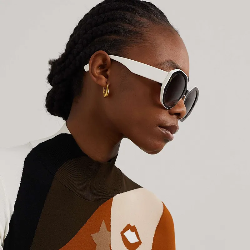 Damen Sonnenbrille Aus Acetat Im Patchwork Schildpatt Design_voghion.com