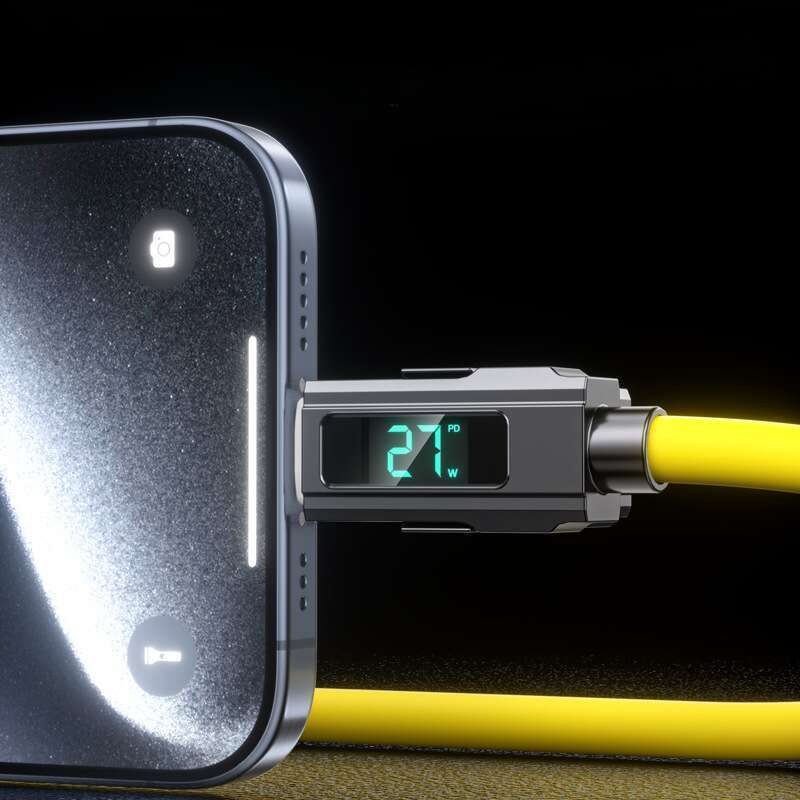 Pilnībā saderīgs LED digitālais datu kabelis divi līdz četri vienā zibspuldzes kabelis, ātrs, piemērots iPhone 15 uzlādes kabelim_voghion.com