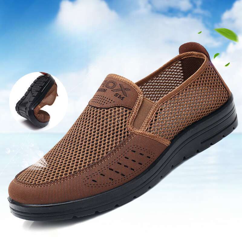 Sommerschuhe für Herren aus Mesh, Freizeitschuhe für Männer mittleren Alters und ältere Menschen, rutschfest_voghion.com