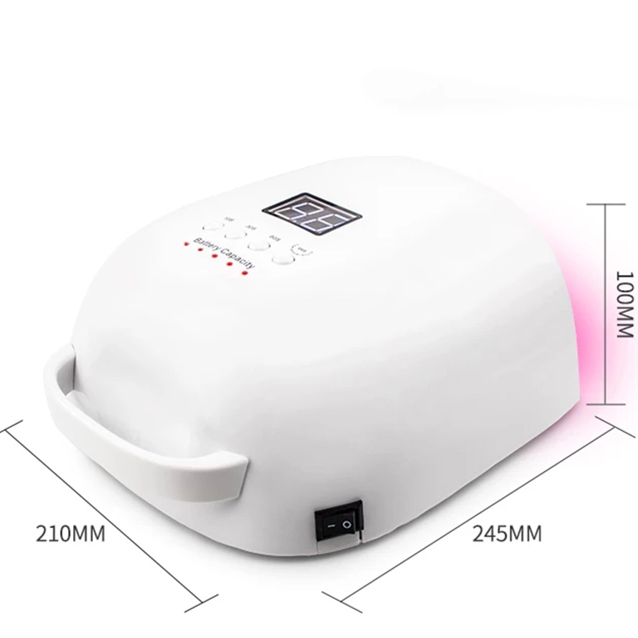 Lampada per unghie ricaricabile con batteria da 18000 mAh, luce rossa, asciugatrice per smalto in gel, luce UV wireless per unghie, lampada UV LED per unghie senza fili_voghion.com