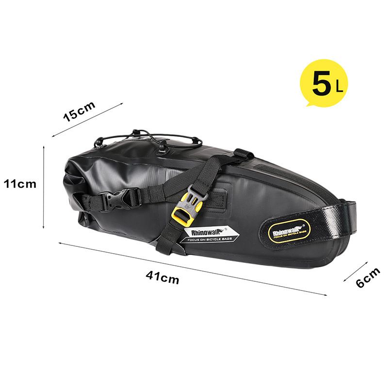RHINOWALK Rhino Full Waterproof Bicycle Saddle Tail Bag Large Capacity 10L Road Bike Lightweight Long Distance Riding_voghion.com